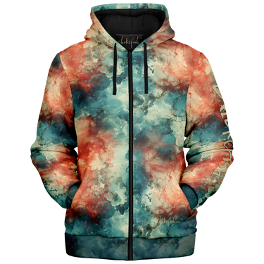 Chokefish™ Microfleece Zip-Up Hoodie Acid-Wash Colors-006B